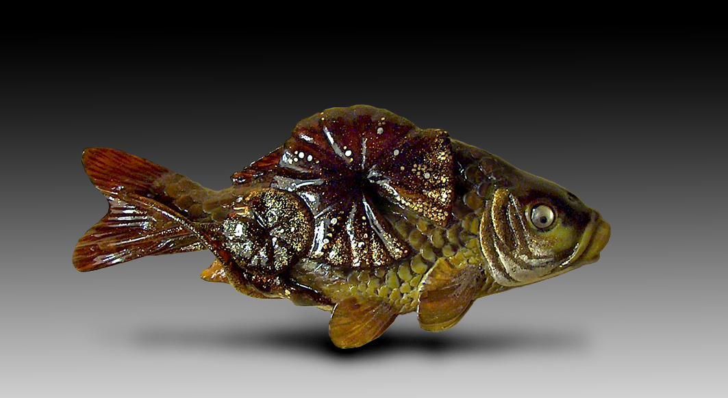 Carp among lotus leaves06